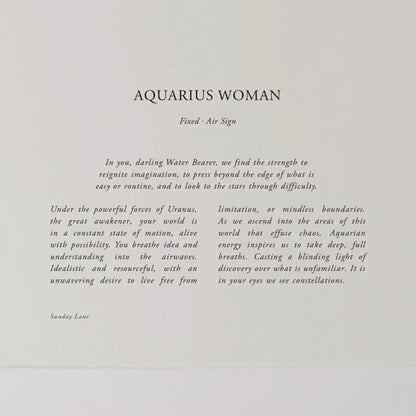 Sunday Lane - AQUARIUS