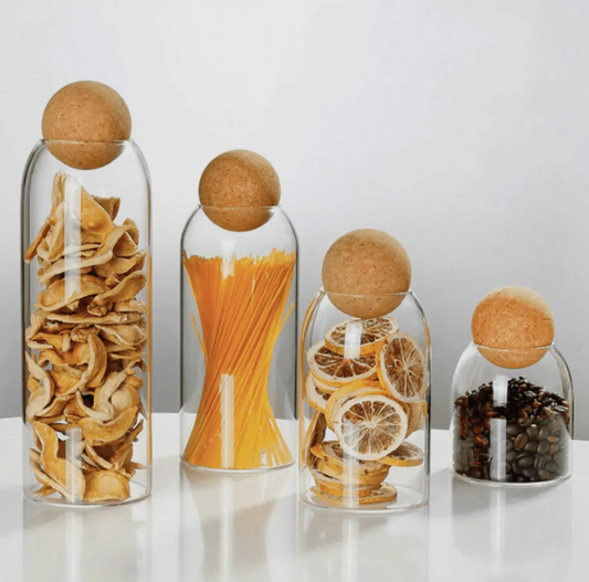 Glass Storage Jar with Cork Lid